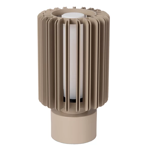 Lucide LAMBRES - Lampe de table - Ø 15 cm - 1xE27 - Taupe - éteint